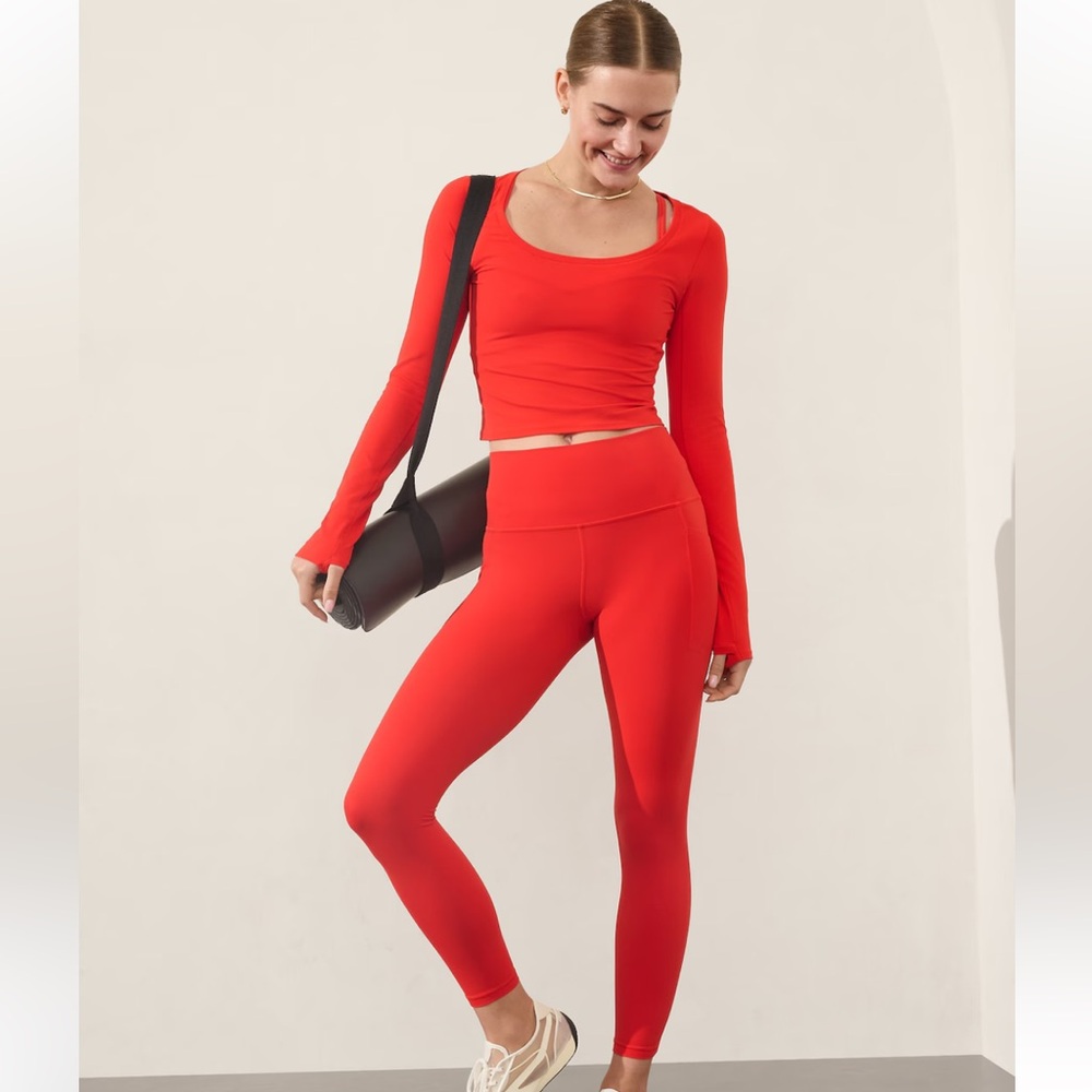 Athleta Red Women's Elation Leggings, Size Small.